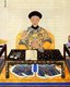 China: Official court painting of the Qing Emperor Daoguang (1782-1850) seated at his desk